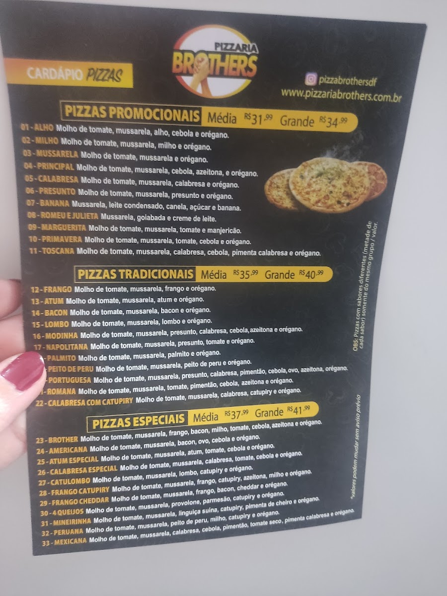 Menu Brothers Pizzaria E Lanches-1